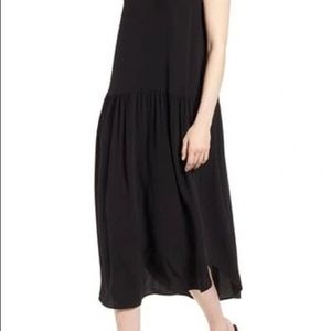 Eileen Fisher Black Crepe Drop Waist Dress See Measurements